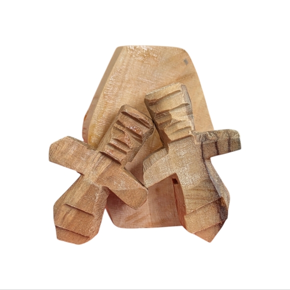 Vintage Hand Carved Olive Wood Nativity Set from the Holy Land Bethlehem 1900-50 - Picture 8 of 16